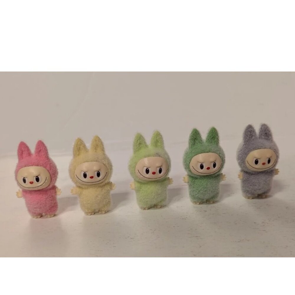 5pc Mini Bunny Figure Set Standing Style | Pastel Desk Decor Cake Topper
